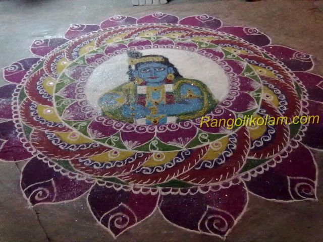 krishna kolam art