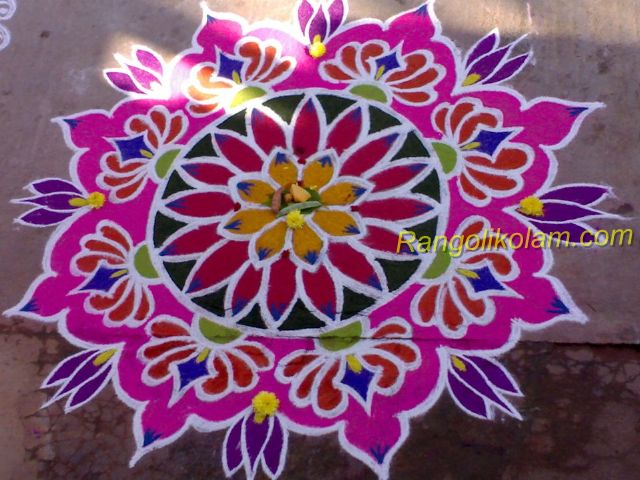 rose rangoli kolam